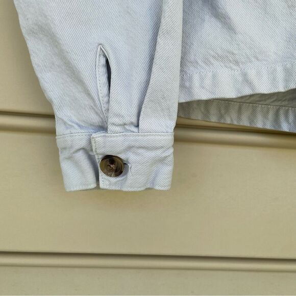ZARA Light Wash Cropped Utility Jacket Size S - Picture 3 of 10